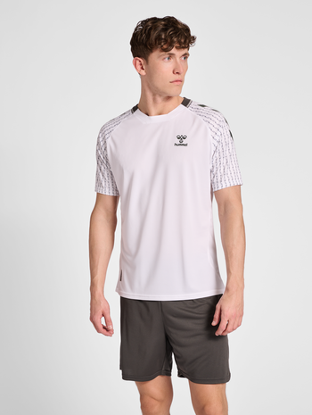 hmlONGRID POLY JERSEY S/S, WHITE, model