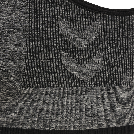 hmlMT UNA SEAMLESS SPORTS TOP, BLACK MELANGE, packshot