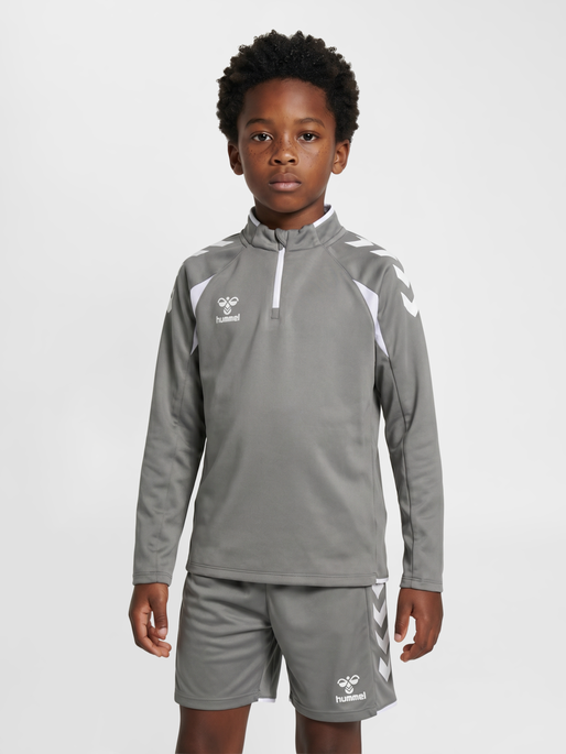 hmlCORE 2.0 HALF ZIP KIDS, STEEL GRAY/WHITE, model