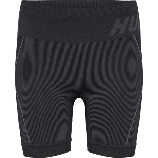 hmlTE CHRISTEL SEAMLESS SHORTS, BLACK/ASPHALT MELANGE hmlTE CHRISTEL SEAMLESS SHORTS, BLACK/ASPHALT MELANGE, packshot