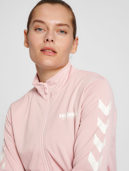 hmlLEGACY POLY WOMAN ZIP JACKET, CHALK PINK, model