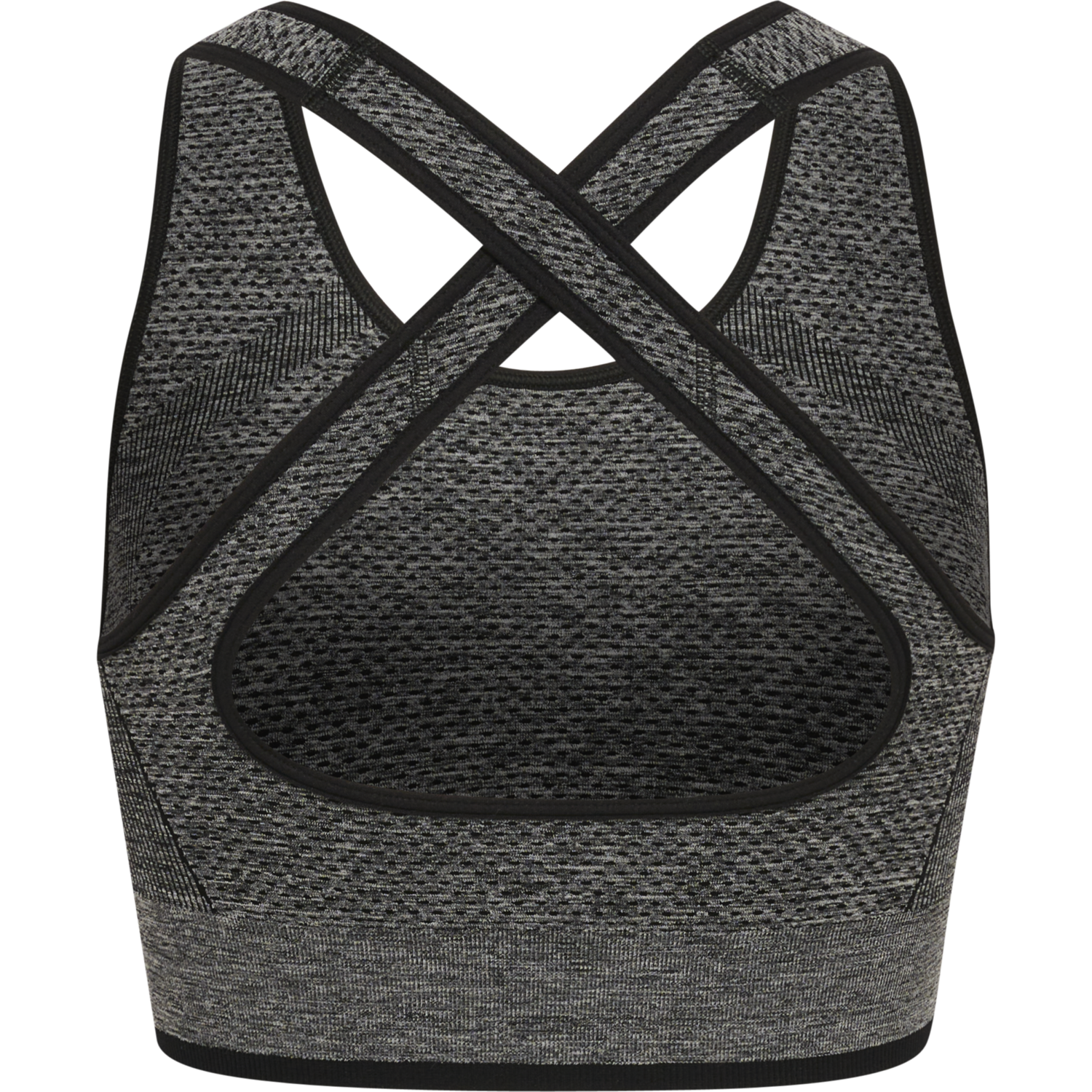 hmlMT UNA SEAMLESS SPORTS TOP, BLACK MELANGE, packshot