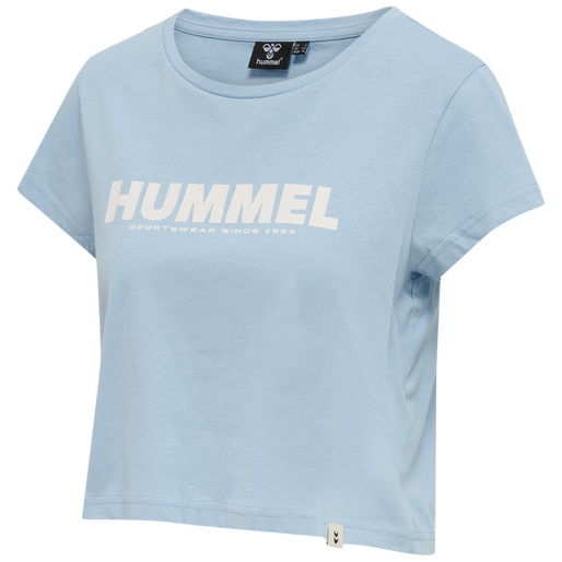 hmlLEGACY WOMAN CROPPED T-SHIRT, PLACID BLUE, packshot