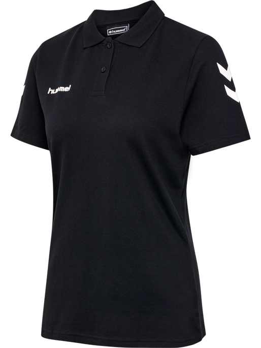 HMLGO COTTON POLO WOMAN, BLACK, packshot