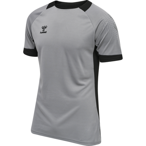 hmlLEAD S/S POLY JERSEY, GREY MELANGE hmlLEAD S/S POLY JERSEY, GREY MELANGE, packshot