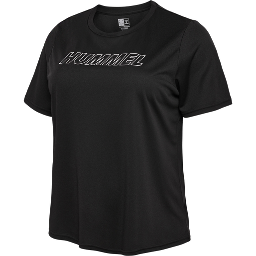 hmlTE CURVY T-SHIRT PLUS, BLACK, packshot