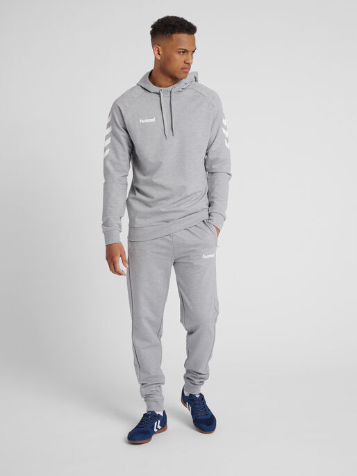 HUMMEL GO COTTON HOODIE, GREY MELANGE, model