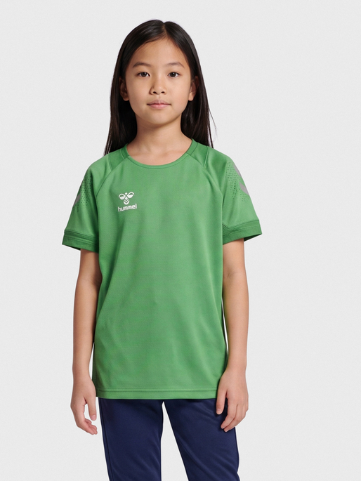 hmlLEAD S/S POLY JERSEY KIDS, JELLY BEAN, model