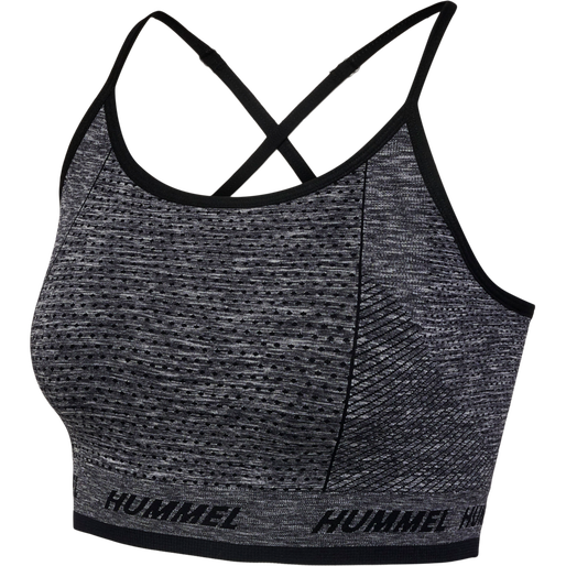 hmlTE CAMI SEAMLESS SPORTS TOP, BLACK MELANGE, packshot