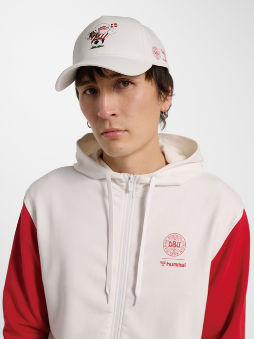 DBU 26 FAN RED-WHITE ZIP HOOD, WHITE/TANGO RED, model