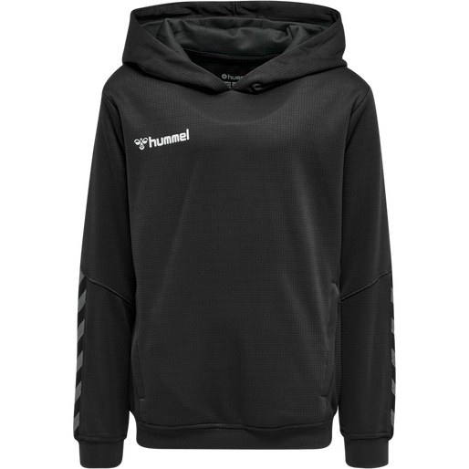 hmlAUTHENTIC KIDS POLY HOODIE, BLACK/WHITE, packshot