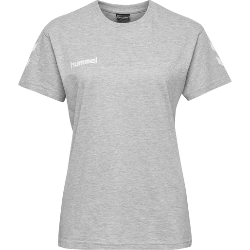 HUMMEL GO COTTON T-SHIRT WOMAN S/S, GREY MELANGE, packshot