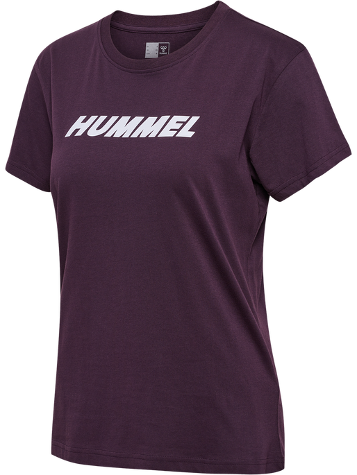 hmlELEMENTAL LOGO COTTON TEE WOMAN, PLUM PERFECT, packshot
