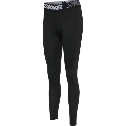 hmlTE MAJA MID WAIST COTTON TIGHTS, BLACK, packshot