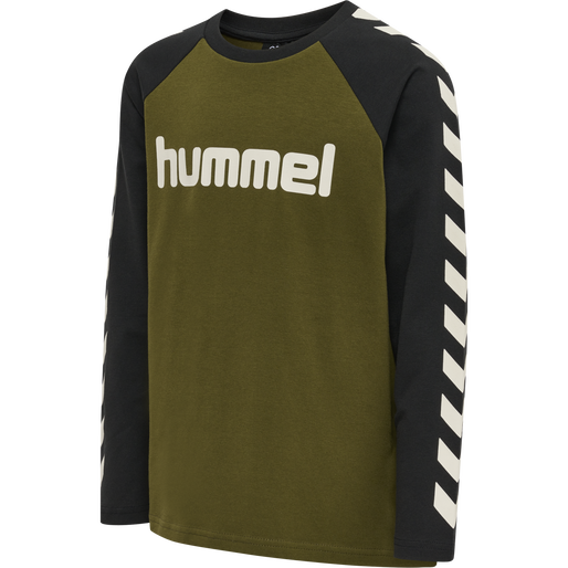hmlBOYS T-SHIRT L/S, DARK OLIVE hmlBOYS T-SHIRT L/S, DARK OLIVE, packshot