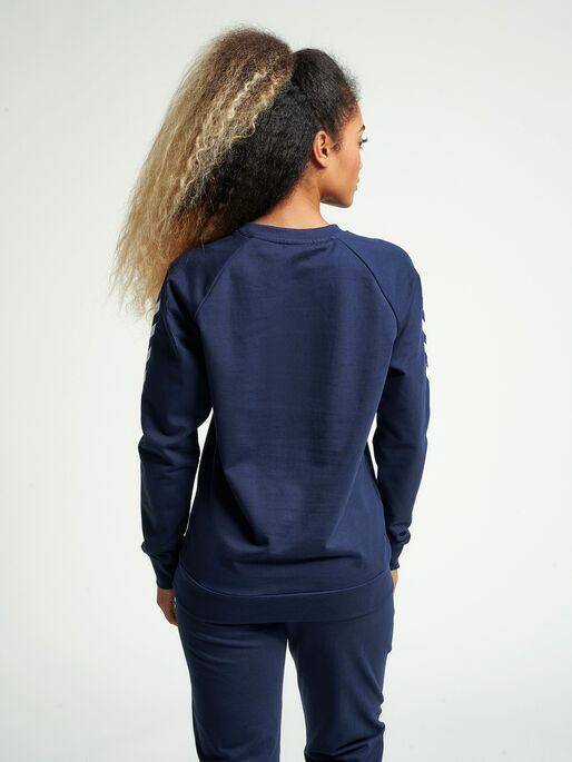 HMLGO COTTON SWEATSHIRT WOMAN, MARINE, model