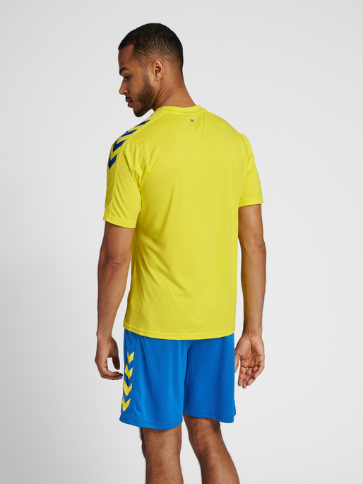 hmlCORE XK POLY JERSEY S/S, BLAZING YELLOW/TRUE BLUE, model