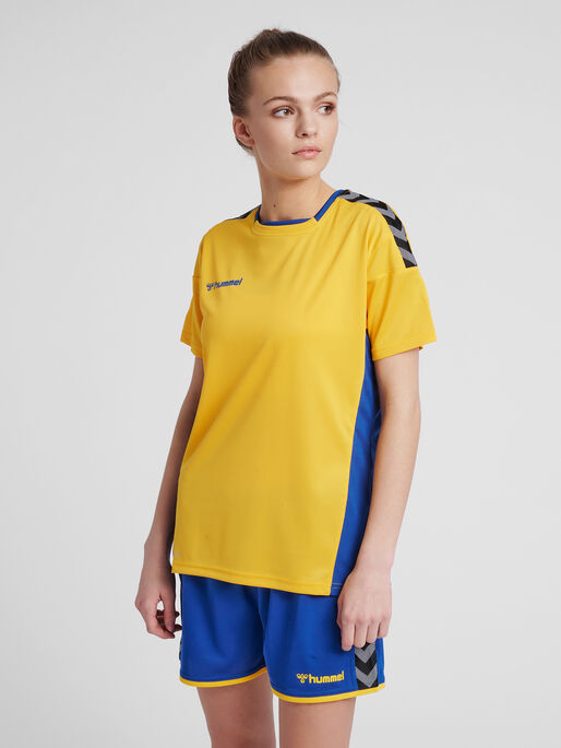 hmlAUTHENTIC POLY JERSEY WOMAN S/S, SPORTS YELLOW, model