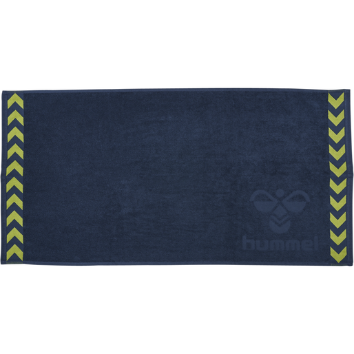 HUMMEL SMALL TOWEL, DARK DENIM/LIME PUNCH, packshot