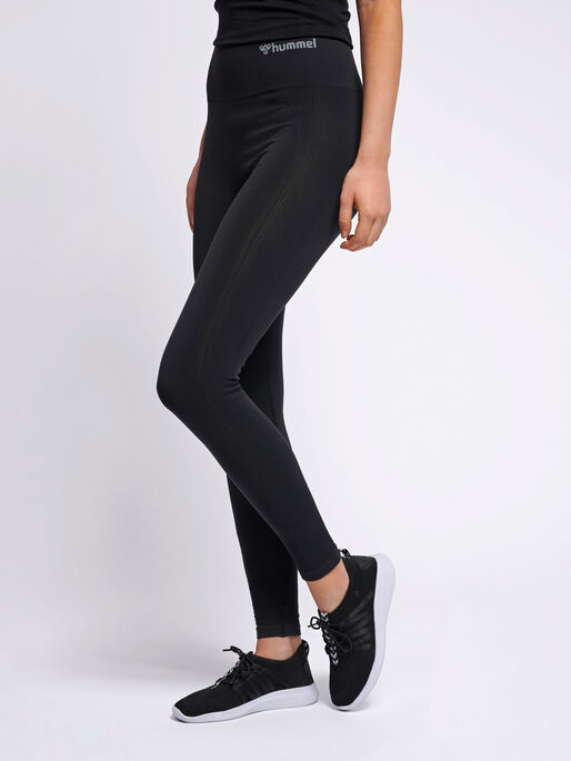 hmlTIF HIGH WAIST SEAMLESS TIGHTS, BLACK, model