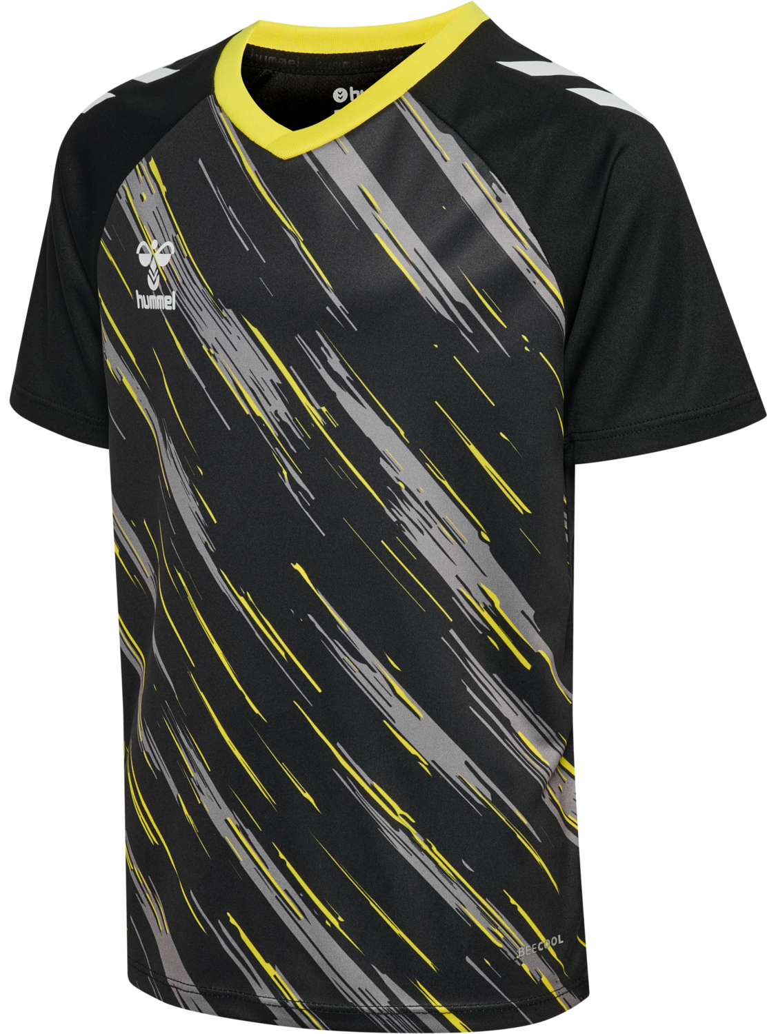hmlMATCH TRIUMPH JERSEY S/S KIDS, BLACK/BLAZING YELLOW, packshot