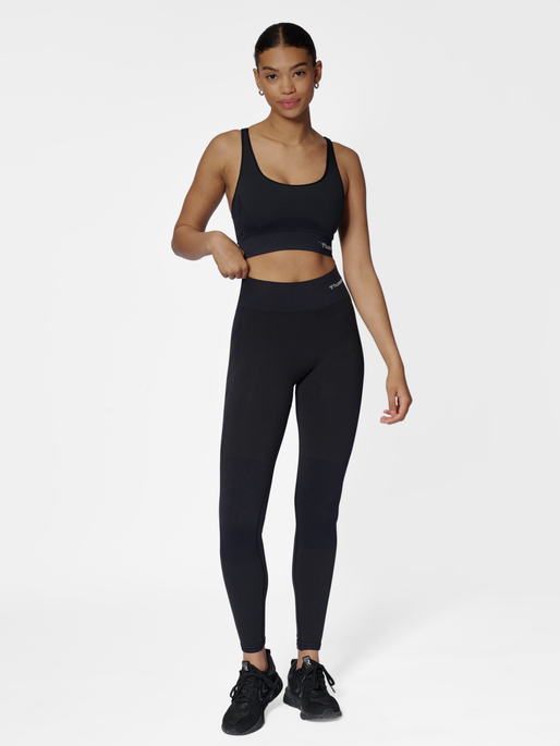 hummel CLEA SEAMLESS MID WAIST TIGHTS - BLACK MELANGE