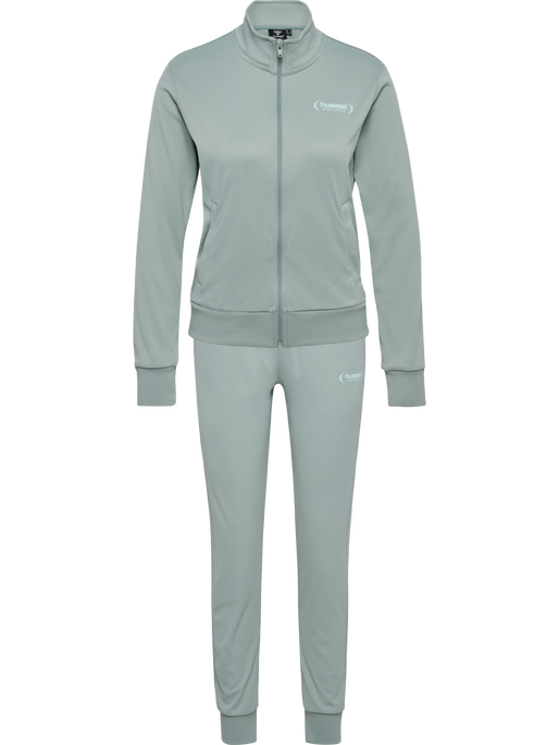 hmlPAOLA POLY  TRACKSUIT SET, CHINOIS GREEN, packshot