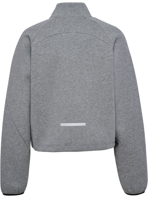 hmlTECH FLEECE WOMEN BOXY HALF ZIP, GREY MELANGE hmlTECH FLEECE WOMEN BOXY HALF ZIP, GREY MELANGE, packshot