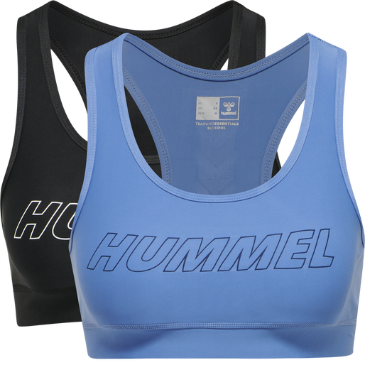 hmlTE TOLA 2-PACK SPORTS BRA, BLACK/MARINA, packshot