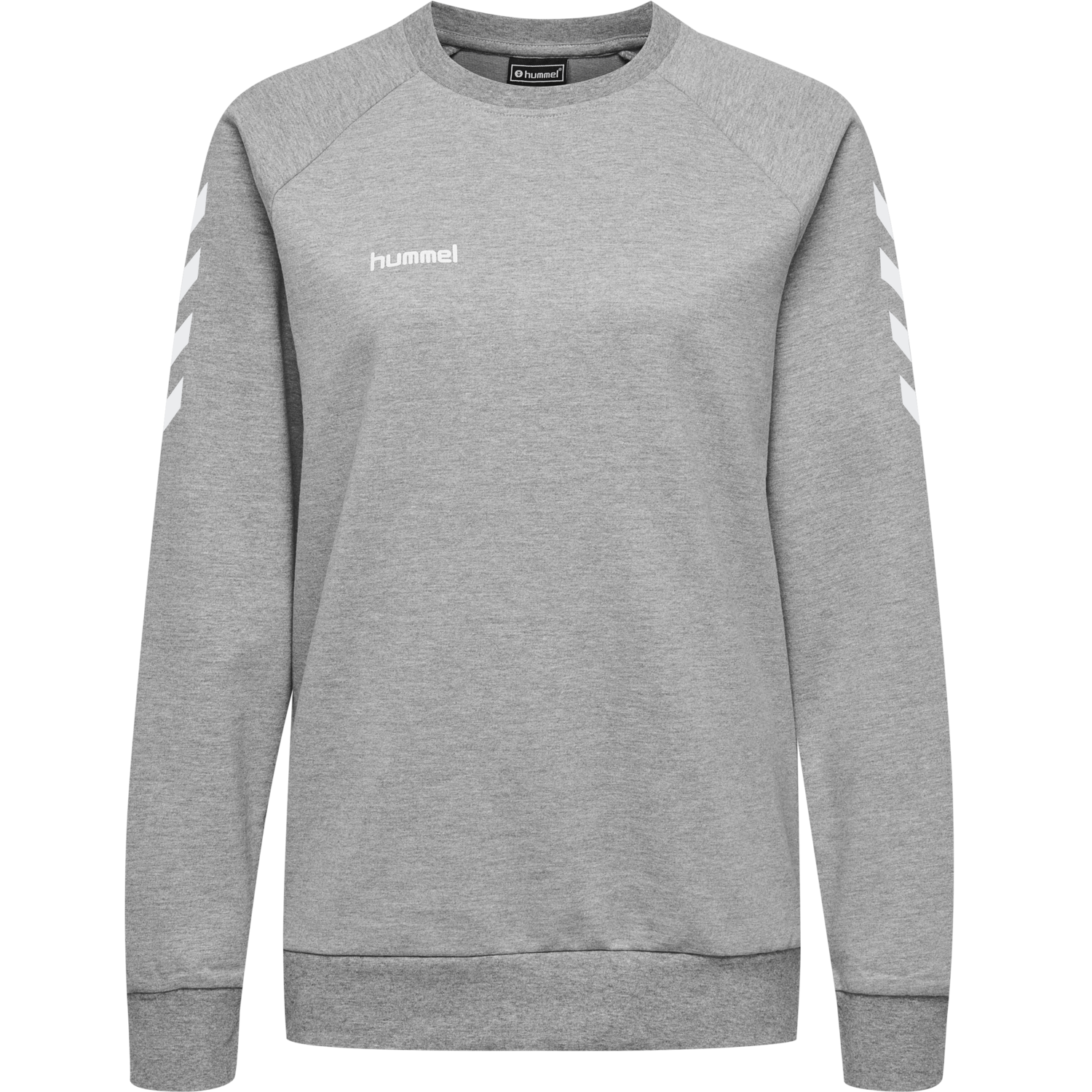 HUMMEL GO COTTON SWEATSHIRT WOMAN, GREY MELANGE, packshot
