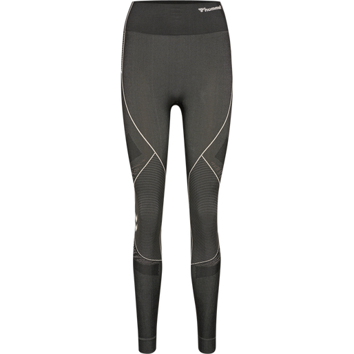 hmlMT MILA SEAMLESS MID WAIST TIGHT, BLACK/CHATEAU GREY hmlMT MILA SEAMLESS MID WAIST TIGHT, BLACK/CHATEAU GREY, packshot