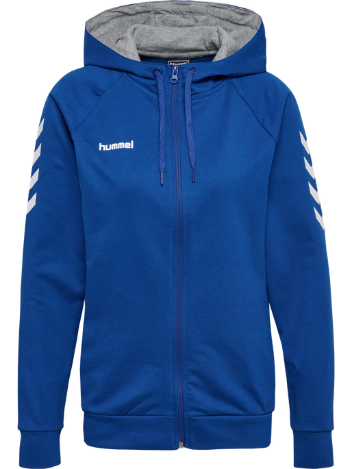 HMLGO COTTON ZIP HOODIE WOMAN, TRUE BLUE, packshot