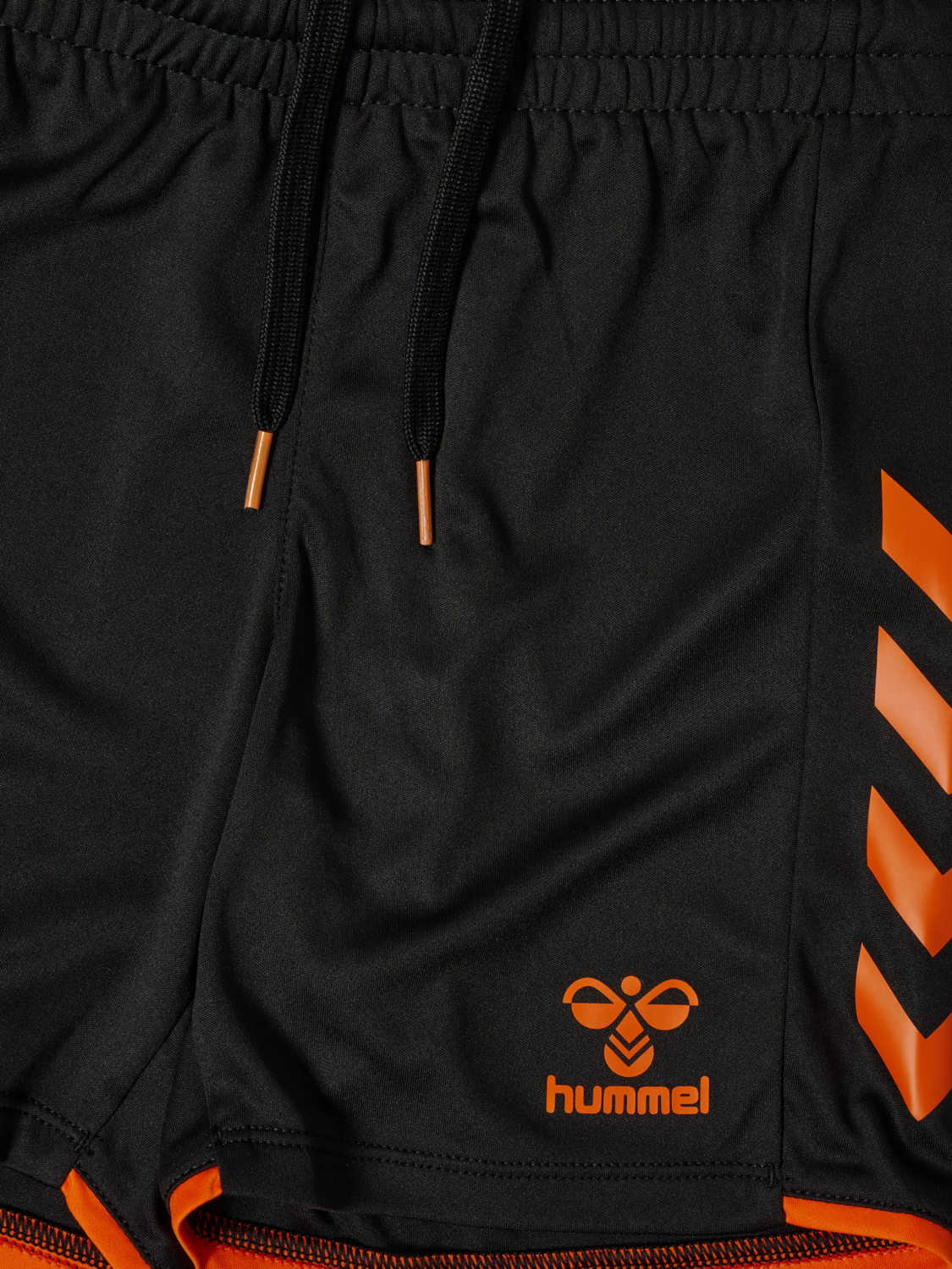 hmlCORE 2.0 SHORTS KIDS, BLACK/ORANGE TIGER, packshot