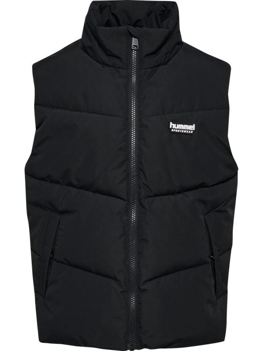 hmlJR PUFFER VEST, BLACK, packshot