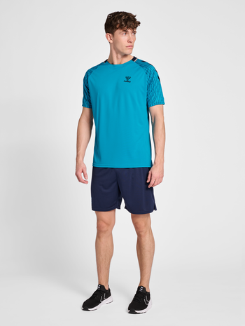 hmlONGRID POLY JERSEY S/S, ATOMIC BLUE, model