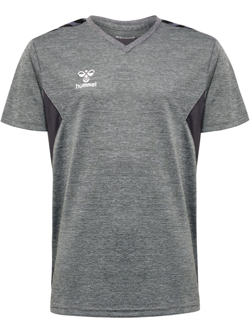 hmlAUTHENTIC PL JERSEY S/S KIDS, GREY MELANGE, packshot