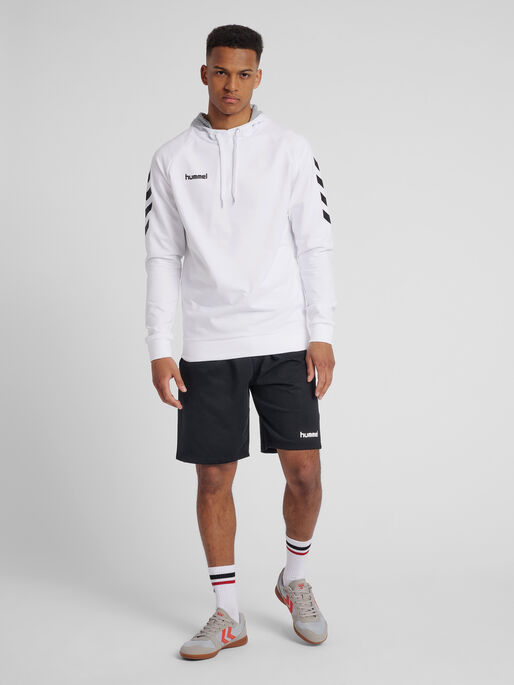 HMLGO COTTON HOODIE, WHITE, model