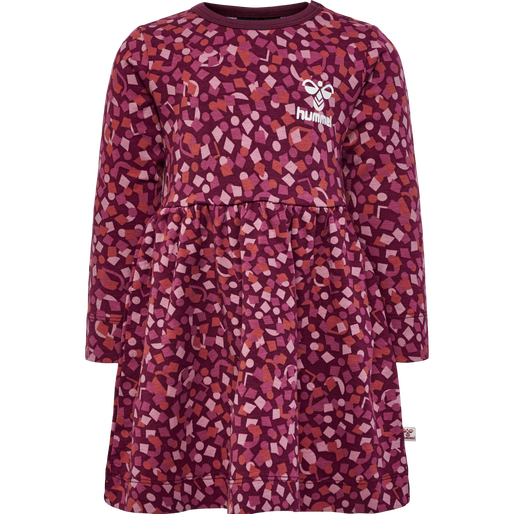 hmlCONFETTI DRESS L/S, WINDSOR WINE, packshot