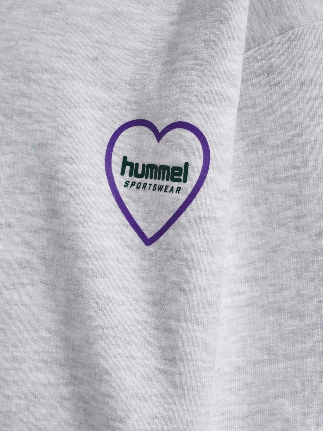 hmlJR LOOSE HOODIE HEARTFIELD, LIGHT GREY MELANGE, packshot