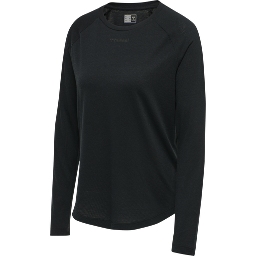 hmlMT VANJA T-SHIRT L/S, BLACK, packshot
