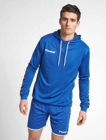 hmlAUTHENTIC POLY HOODIE, TRUE BLUE, model