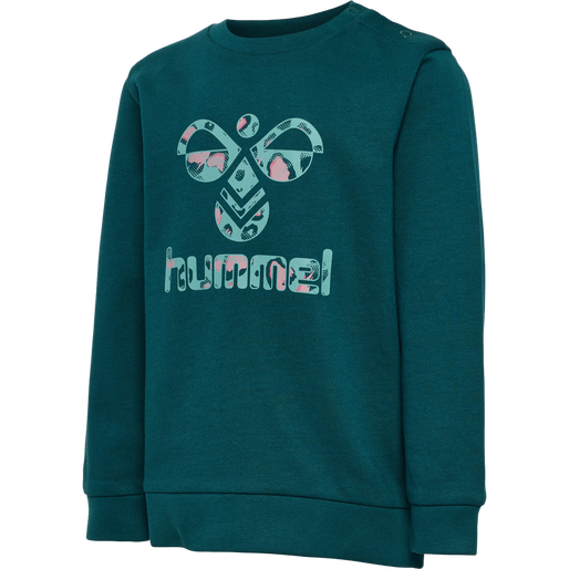 hmlLIME SWEATSHIRT, DEEP TEAL, packshot