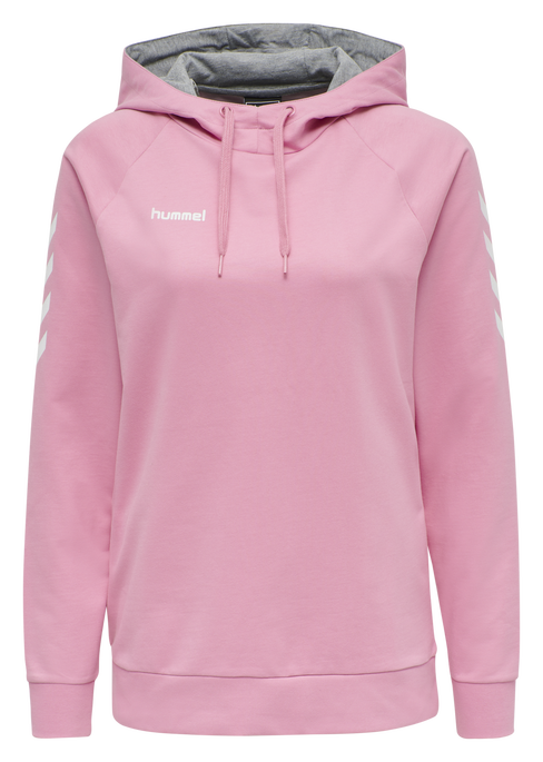 HUMMEL GO COTTON HOODIE WOMAN, COTTON CANDY, packshot