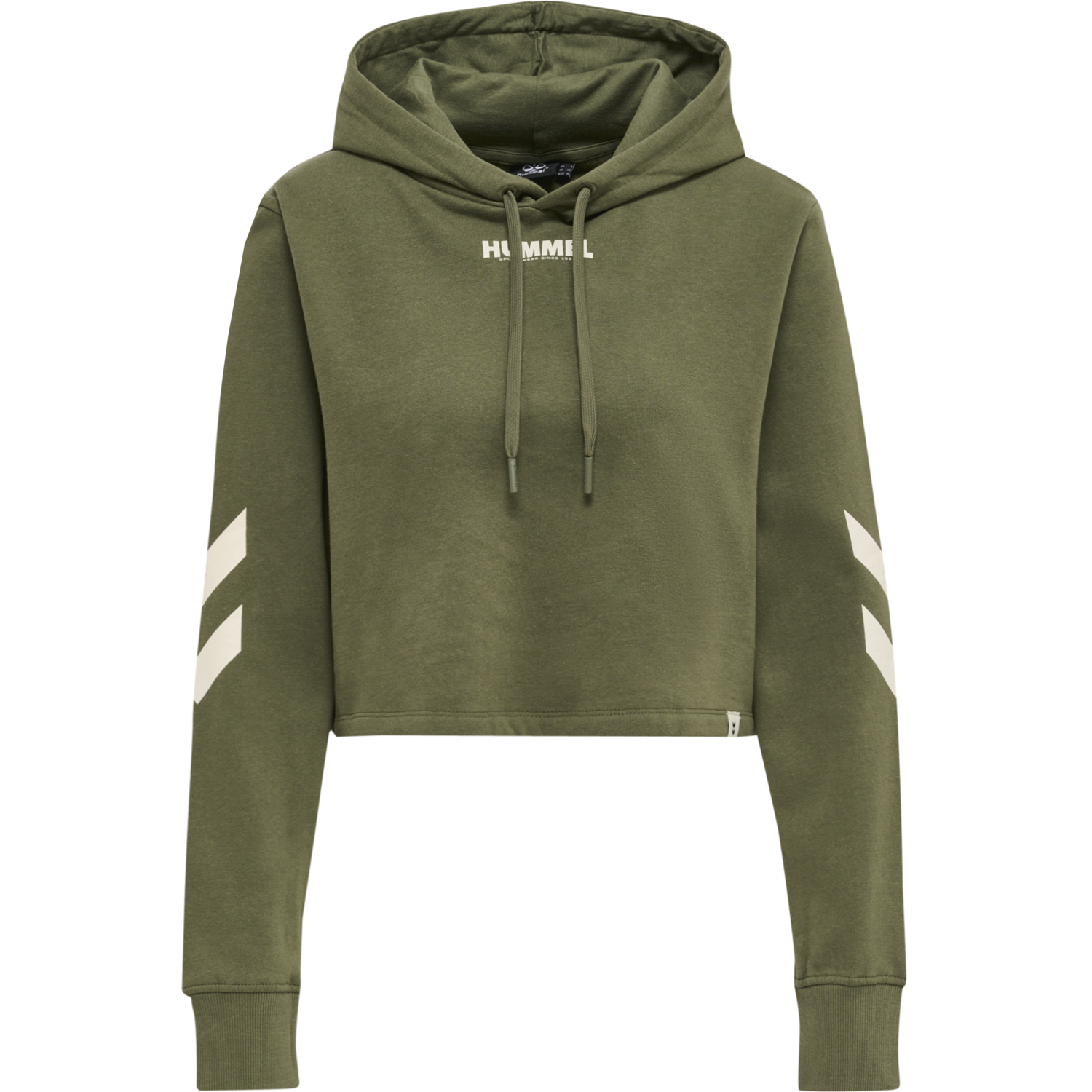 hmlLEGACY WOMAN CROPPED HOODIE, BEETLE, packshot