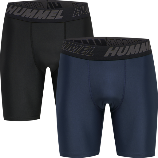 hmlTE TOPAZ 2-PACK TIGHT SHORTS, BLACK, packshot