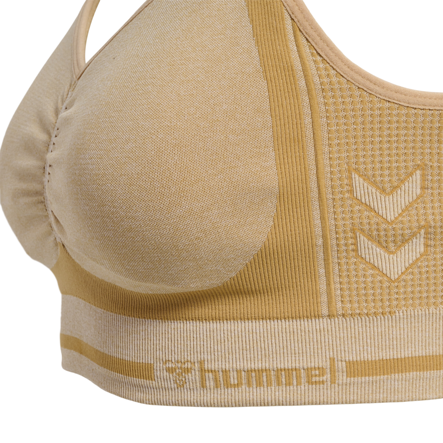 hmlMT LULU SEAMLESS SCRUNCH BRA, CURDS & WHEY MELANGE, packshot