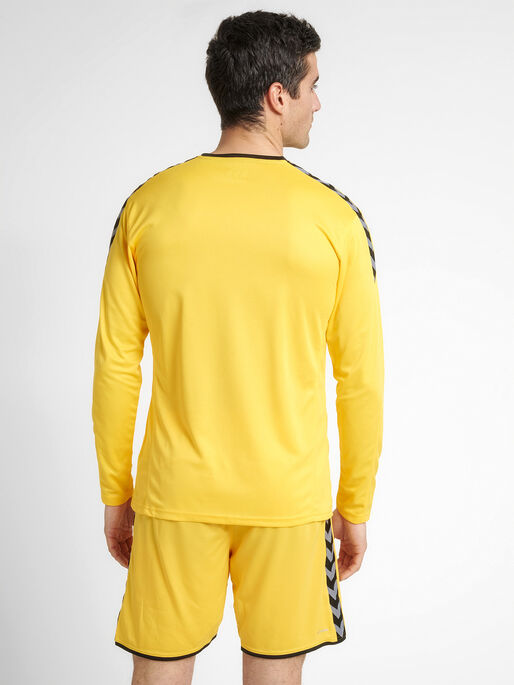 hmlAUTHENTIC POLY JERSEY L/S, SPORTS YELLOW/BLACK, model