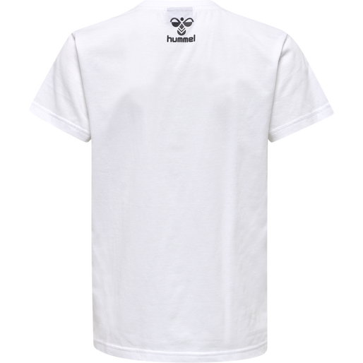 hmlOFFGRID COTTON JERSEY S/S KIDS, WHITE/FORGED IRON, packshot