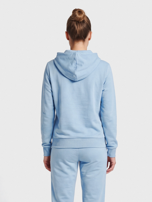 hmlMOVER COTTON HOODIE WOMAN, BABY BLUE, model