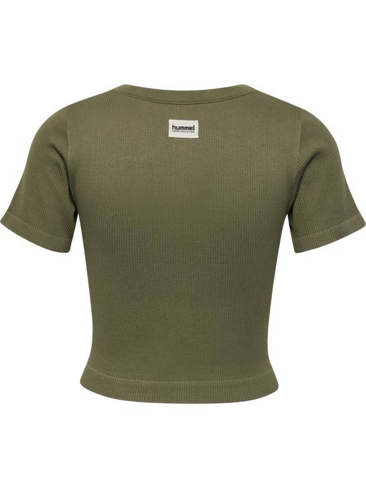 hmlPULSE SEAMLESS RIB W T-SHIRT S/S, DUSTY OLIVE, packshot